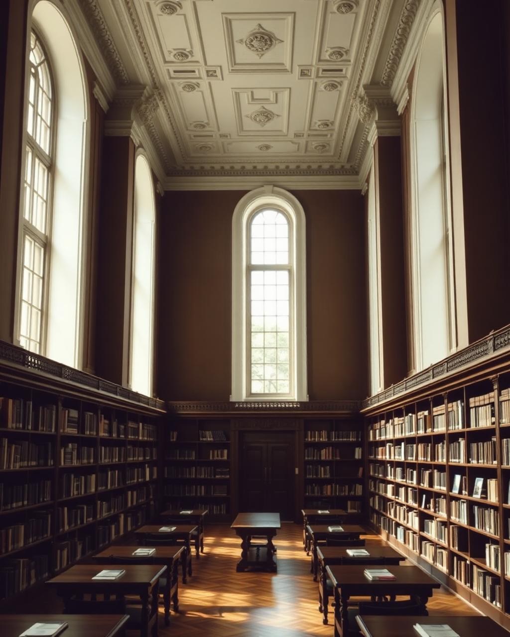 Historische bibliotheekzaal als symbool voor academische traditie